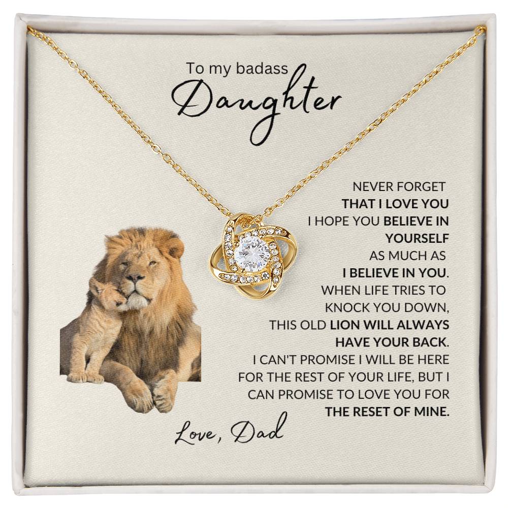 To My Badass Daughter | Birthday gift | Mother's Day gift | Love Knot Necklace