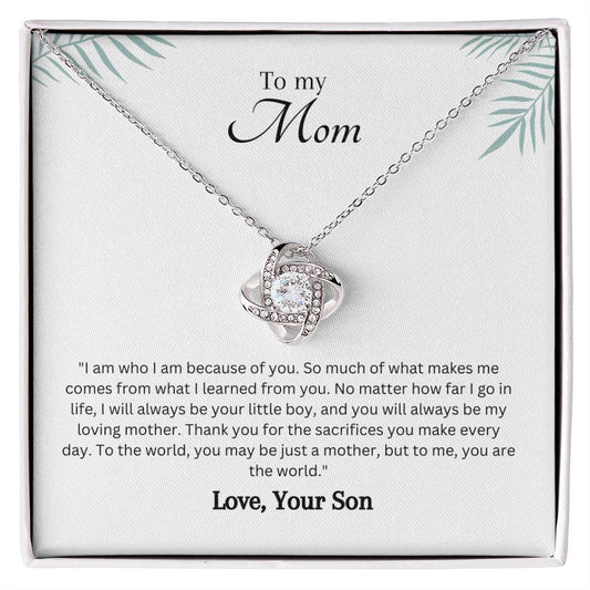 To My Mom from Son | Love Knot Necklace | Gift From Son | Birthday gift | Thank You gift | Mother's Day Gift to Mom