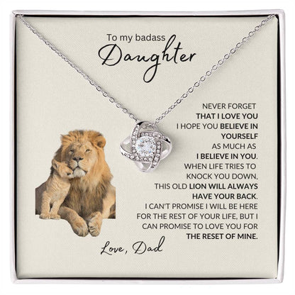 To My Badass Daughter | Birthday gift | Mother's Day gift | Love Knot Necklace