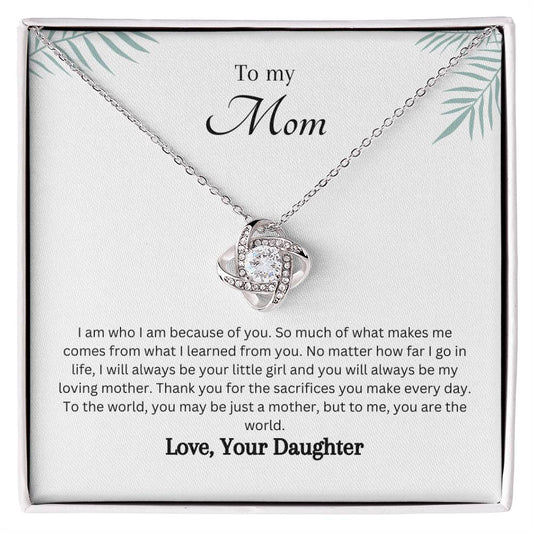 To My Mom | From Daughter To Mom | Mother's Day Gift | Birthday Gifts | Thank You Gift | Appreciation Gift | Love Knot Necklace