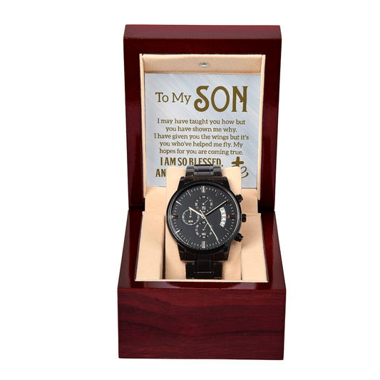 To My Son | Black Chronograph Watch | Birthday | Anniversary