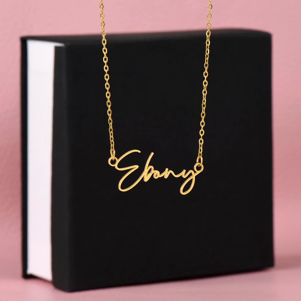 Signature Name Necklace (No Message Card) | Anniversary Celebrations | Birthdays | Valentine’s Day | Mother’s Day | Weddings | Graduations | Holiday Gifts | Just Because | Thank You Gifts