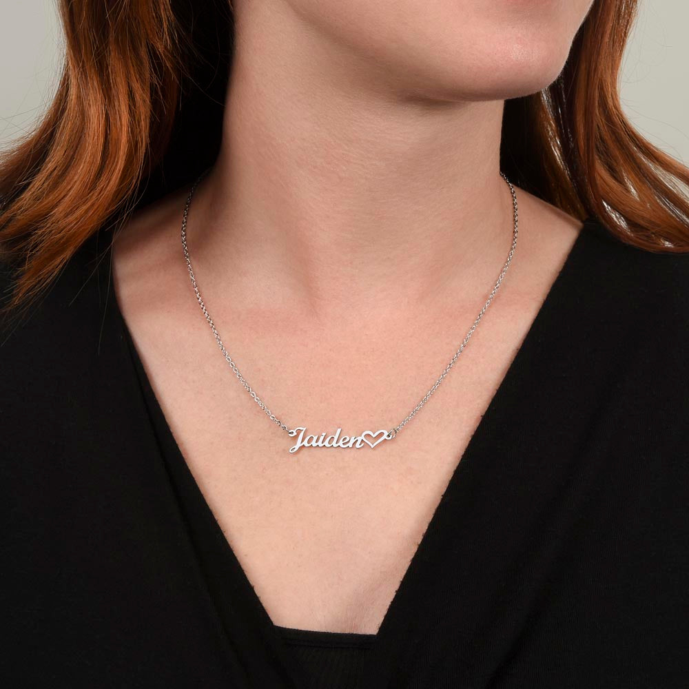 Name Necklace + Heart (No Message Card) | Anniversarys | Birthdays | Valentine’s Day | Mother’s Day | Weddings | Graduations | Holiday Gifts | Just Because | Thank You Gifts | Milestone Celebrations