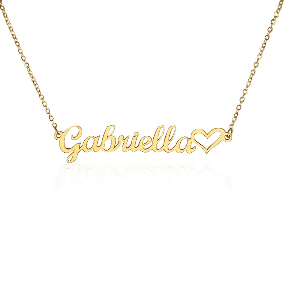 Name Necklace + Heart (No Message Card) | Anniversarys | Birthdays | Valentine’s Day | Mother’s Day | Weddings | Graduations | Holiday Gifts | Just Because | Thank You Gifts | Milestone Celebrations