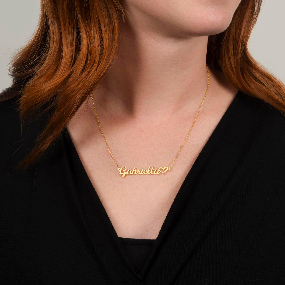 Name Necklace + Heart (No Message Card) | Anniversarys | Birthdays | Valentine’s Day | Mother’s Day | Weddings | Graduations | Holiday Gifts | Just Because | Thank You Gifts | Milestone Celebrations