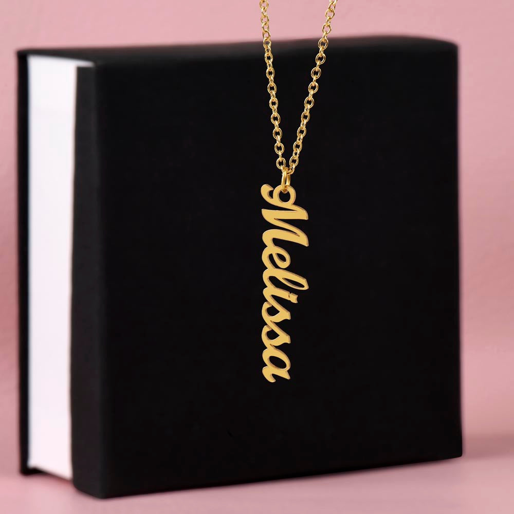 Vertical Name Necklace (No Message Card) | Anniversary Celebrations | Birthdays | Valentine’s Day | Mother’s Day | Weddings | Graduations | Holiday Gifts | Just Because | Thank You Gifts