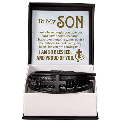 To My Son | Men's Cross Bracelet | Birthday | Just Because | Thinking of You | So Blessed