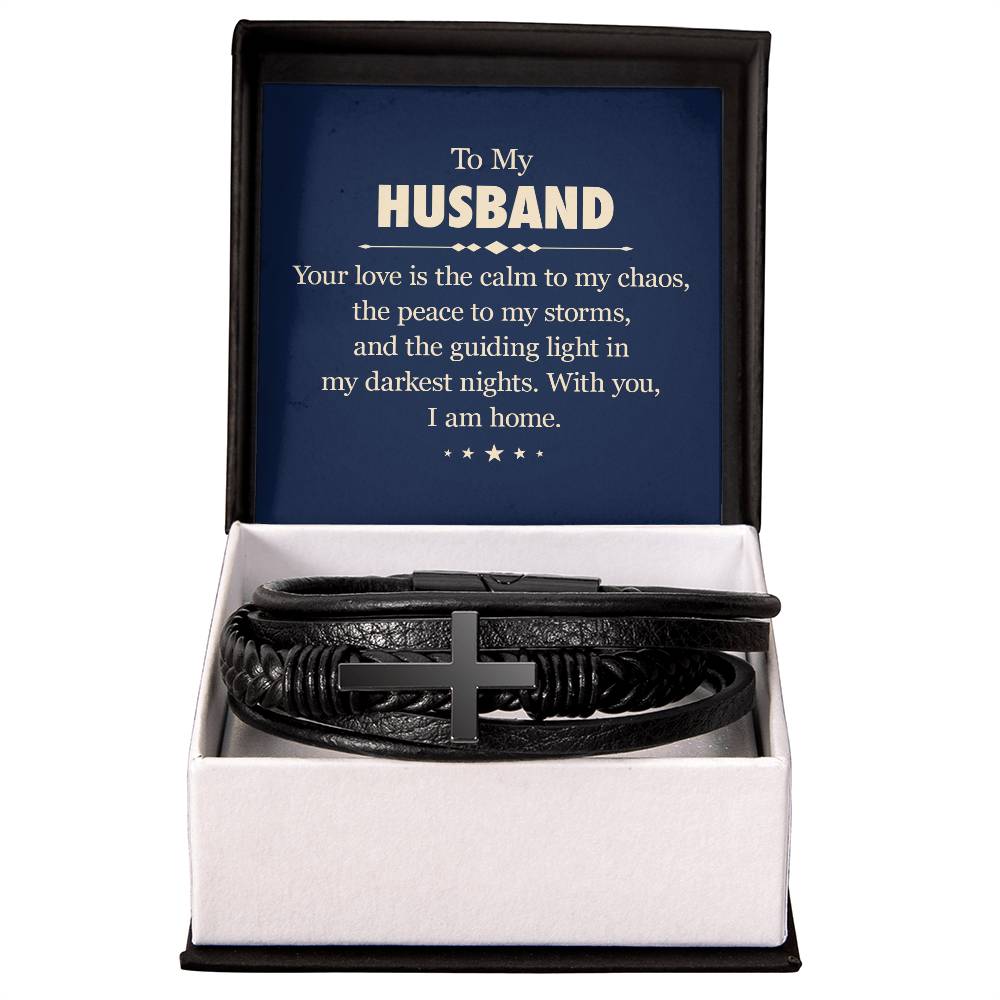 To My Husband | Men's Cross Bracelet | Birthday | Anniversary