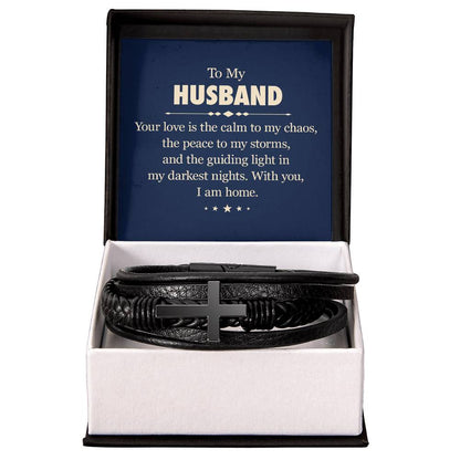 To My Husband | Men's Cross Bracelet | Birthday | Anniversary