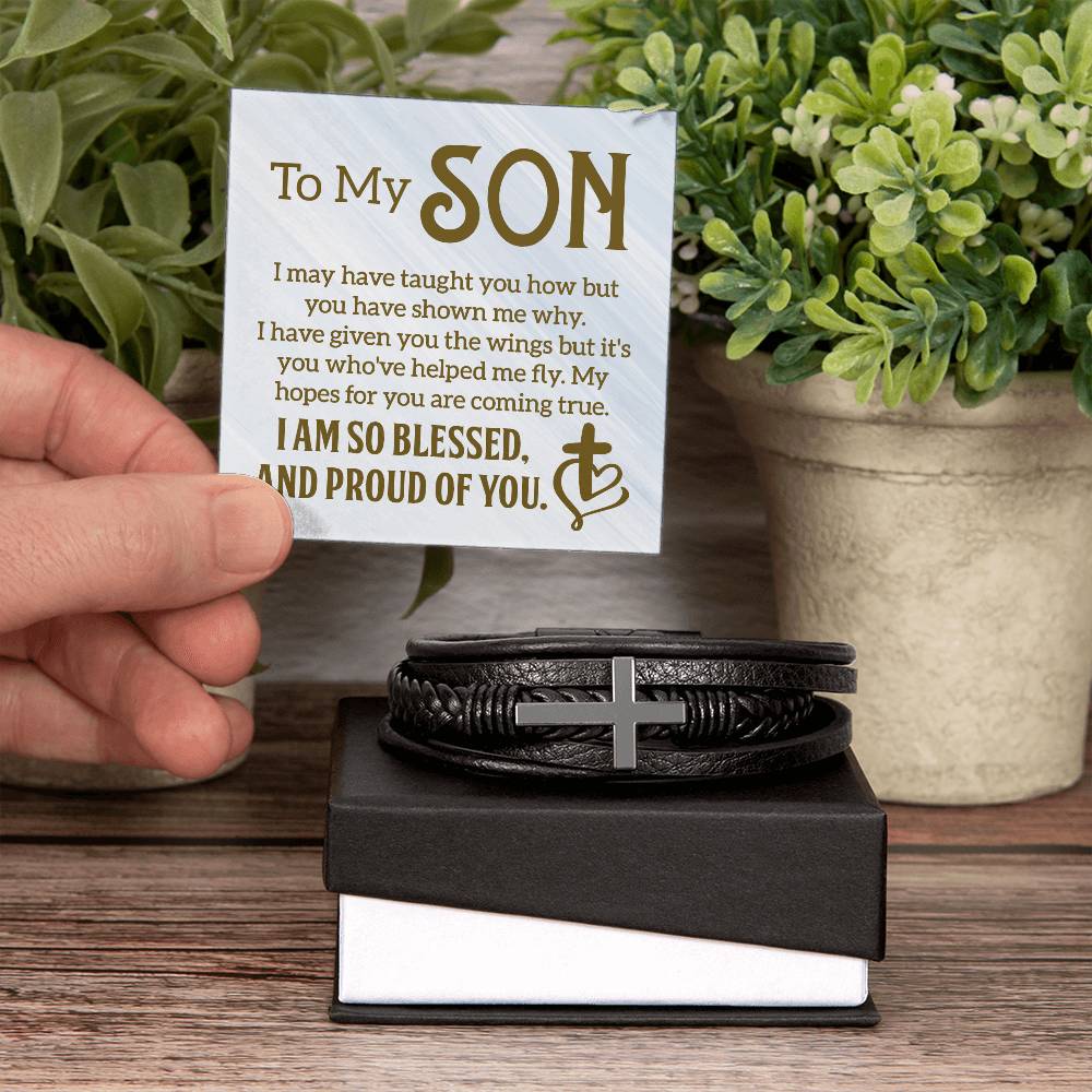 To My Son | Men's Cross Bracelet | Birthday | Just Because | Thinking of You | So Blessed