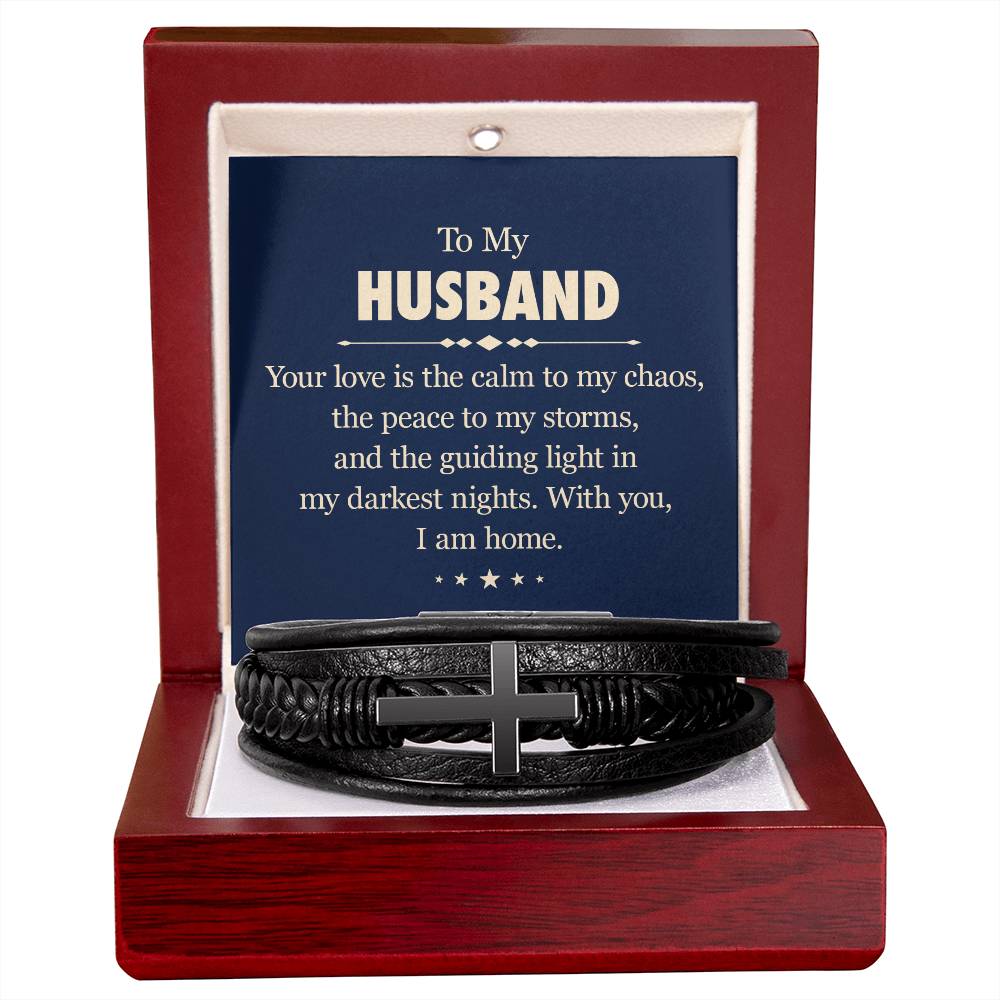 To My Husband | Men's Cross Bracelet | Birthday | Anniversary