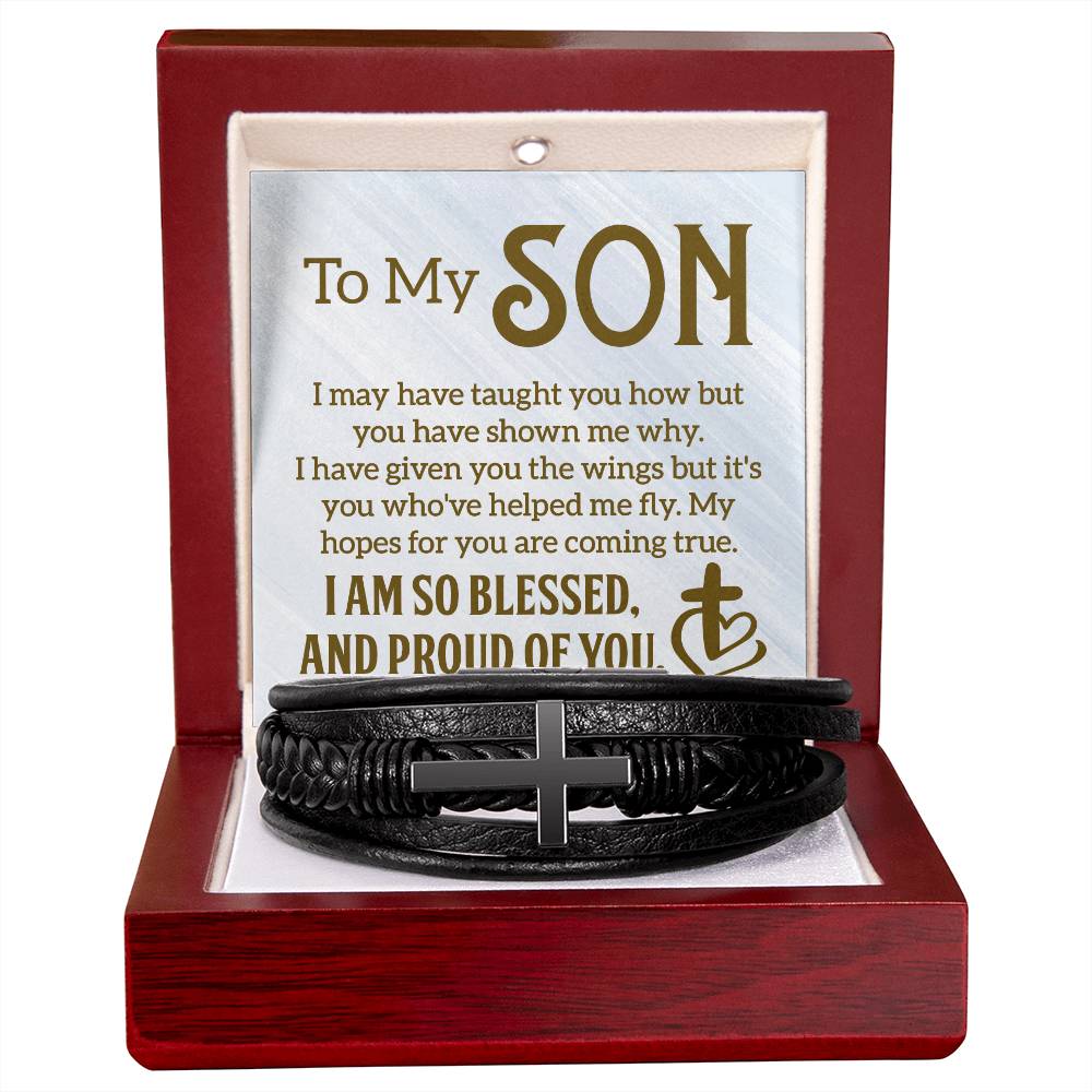 To My Son | Men's Cross Bracelet | Birthday | Just Because | Thinking of You | So Blessed